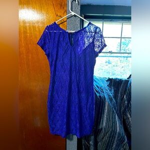 BISOU BISOU BLUE LACE STYLE DRESS